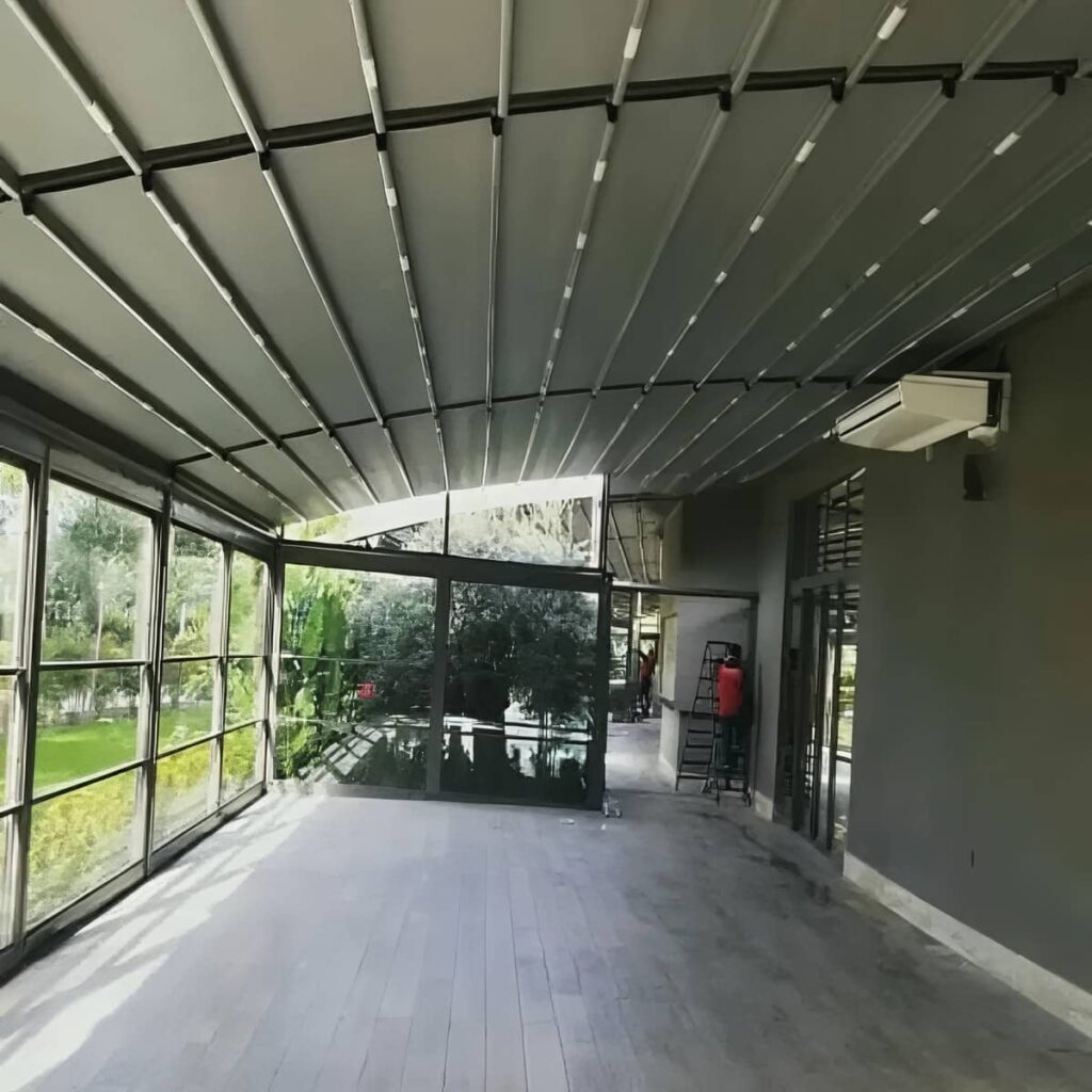 سایبان برقی استان گلستان پارچه ای روشن