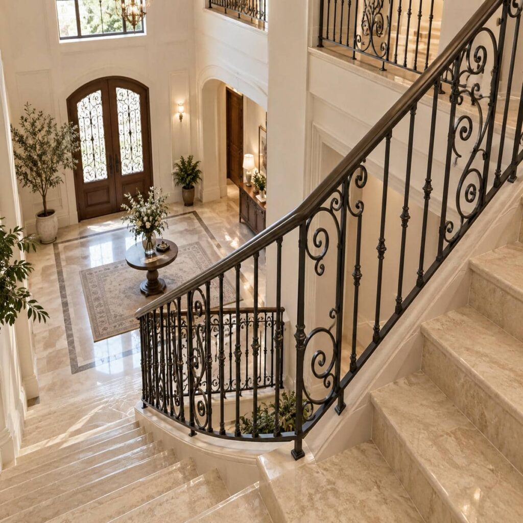 نرده راه پله اهواز اجرای سفارشی پروژه ساختمانی