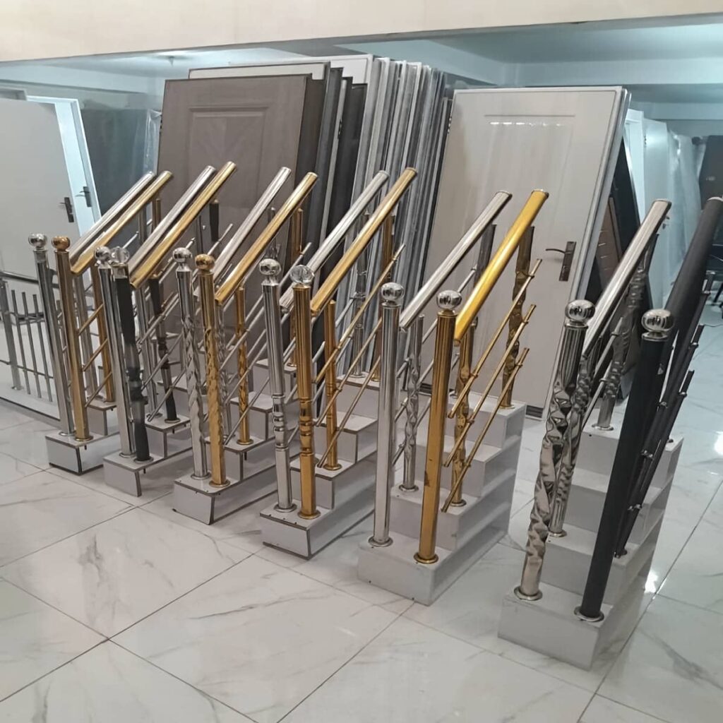 نرده راه پله در رشت با جزئیات استیل