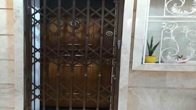 حفاظ درب آکاردئونی استان گلستان با بدنه فلزی