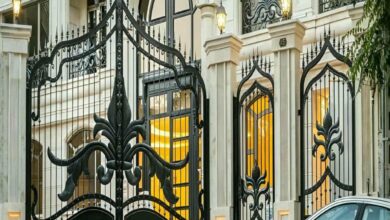 درب حیاط فلزی بیرجند با طراحی ویلایی