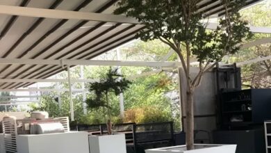 سایبان برقی استان مرکزی با پارچه مقاوم روشن