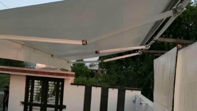 سایبان برقی استان گیلان سازه بازویی سفید