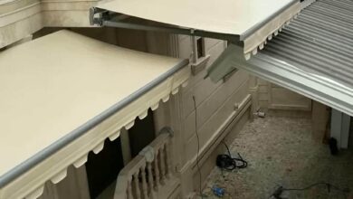سایبان برقی کرم بالای سردر مغازه در زاهدان