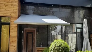 سایبان برقی کرم ورودی درمانگاه استان سمنان